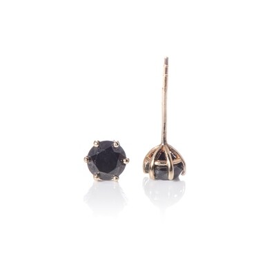 4mm Round Brilliant-cut Black Diamond Studs 4mm Round Brilliant-cut Black Diamond Studs