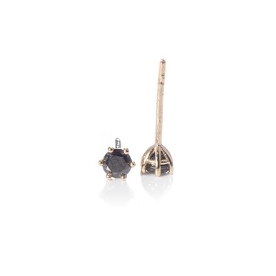 3mm Round Brilliant-cut Black Diamond Studs 3mm Round Brilliant-cut Black Diamond Studs