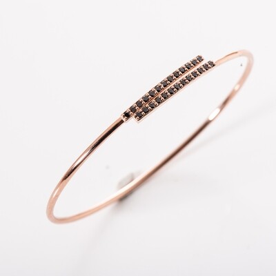 Round Brilliant-cut Black Diamond Bangle Round Brilliant-cut Black Diamond Bangle