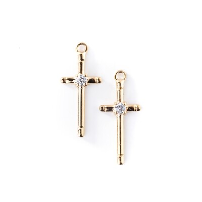 Pair of Yellow Gold Plated Silver Crosses