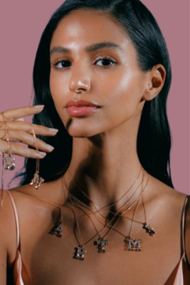 Shekarriz® Initial Pendant Necklace with Diamonds