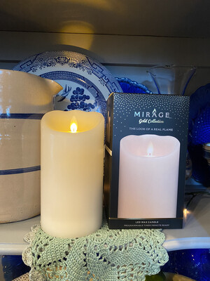 Mirage Pillar Candle 7in/Cream