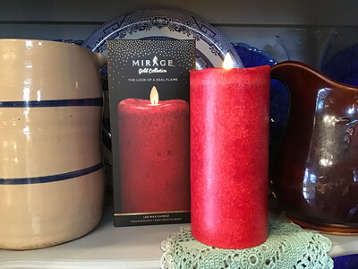 Mirage Flameless Candle 8in/Red *