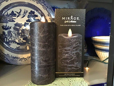 Mirage 3x7in Candle/Frosted Gray, Remote Ready
