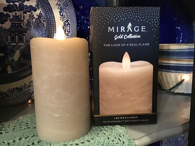 Mirage Pillar Candle 3in x 5in/Warm Sand Color