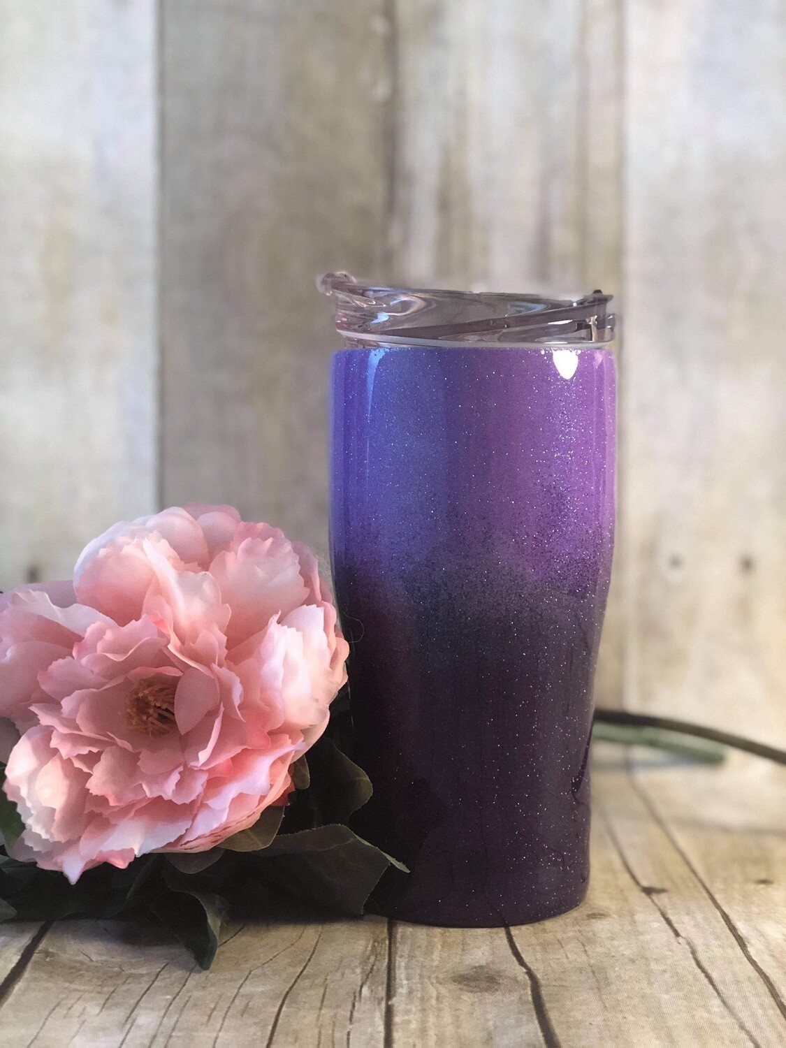 20 oz Modern Curve Purple Glitter Ombré