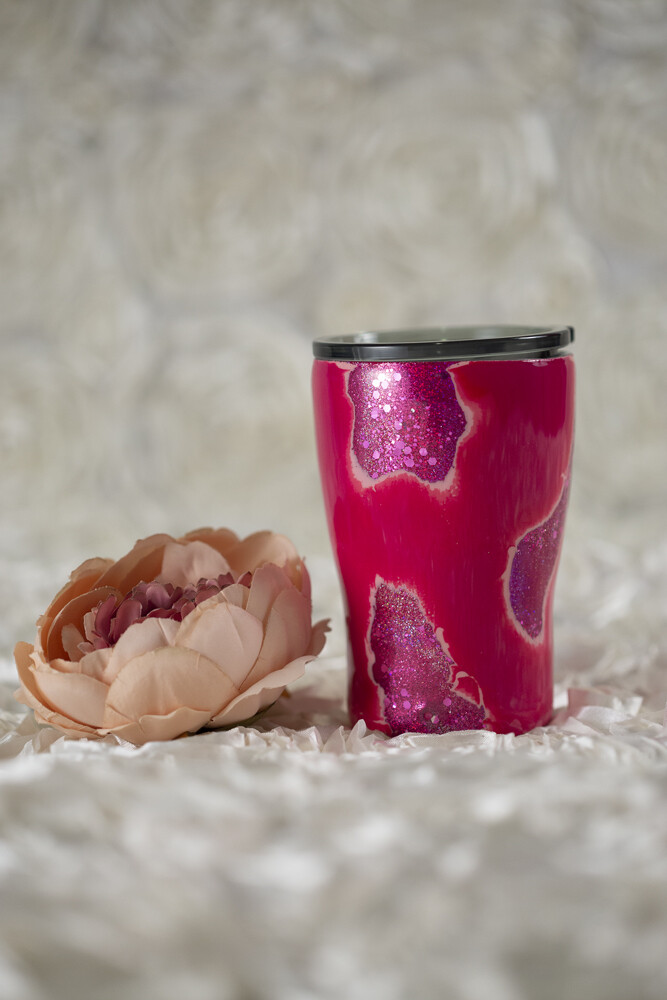 12oz pink geode tumbler