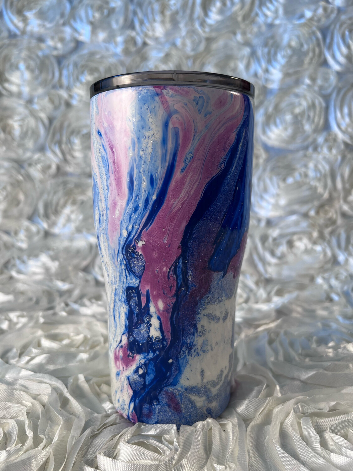 20oz Modern Curve Pink, Blue, &amp;Silver Hydrodip Tumbler (BB)