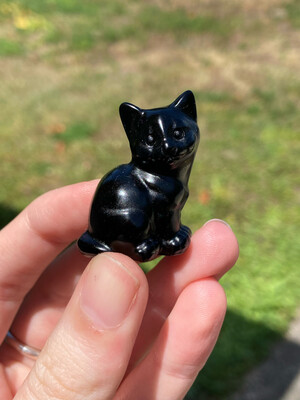 Black Obsidian Sitting Cat