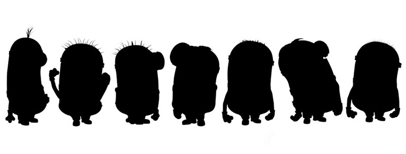 Minions silhouette vinyl die cut sticker