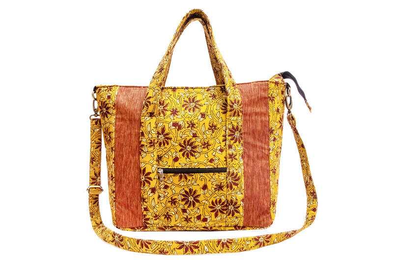 Ikat Yellow Ladies Laptop Bag