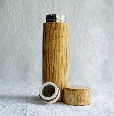 Bamboo Handcrafted Water Bottle With Filter - 500ML