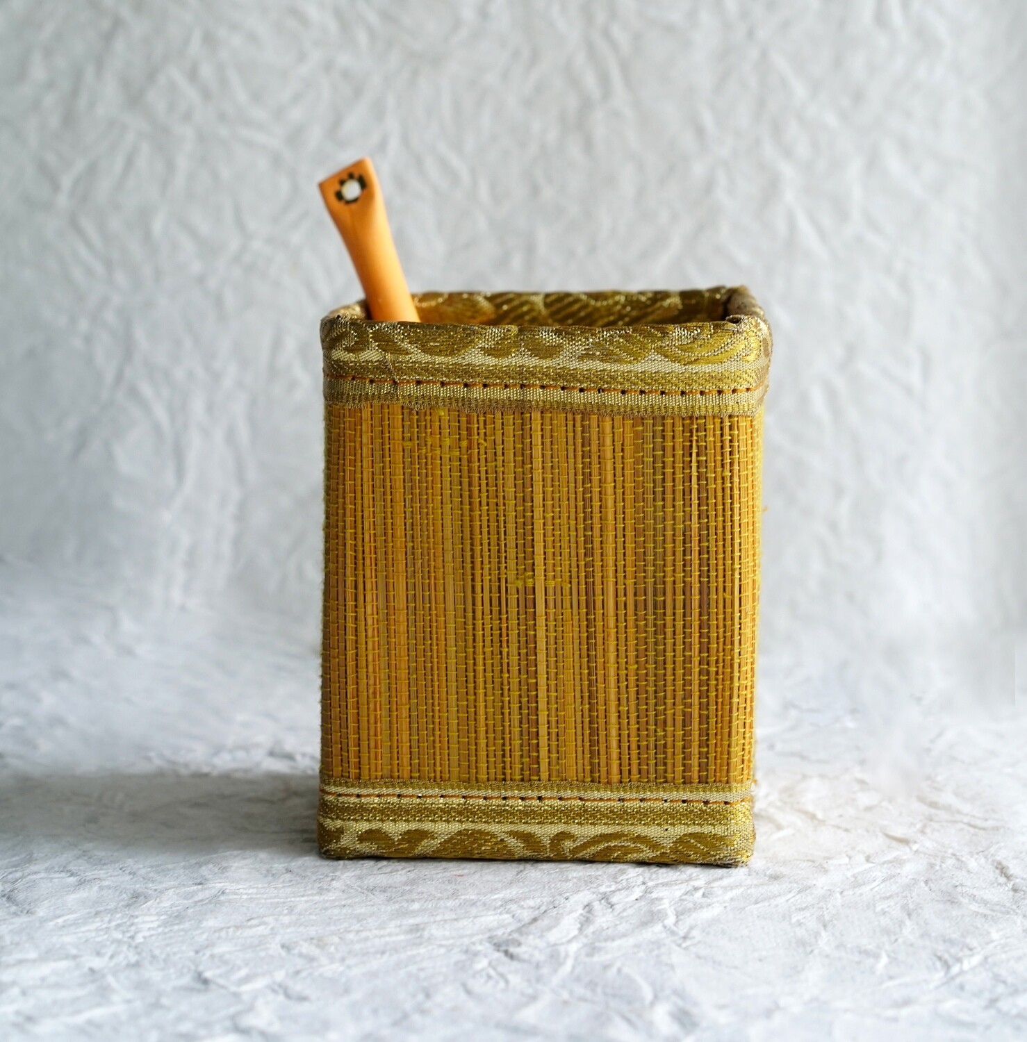 Bamboo Handcrafted Woven Pen Stand