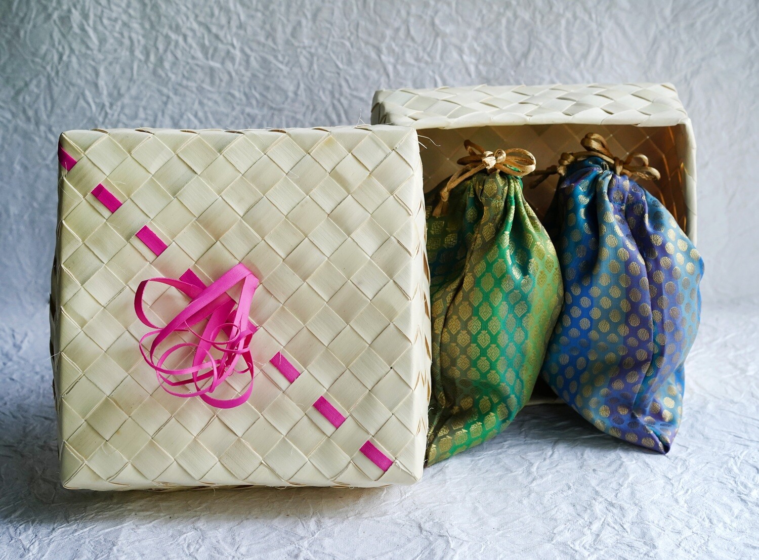 Palm Leaf Woven Handcrafted Square Storage Box