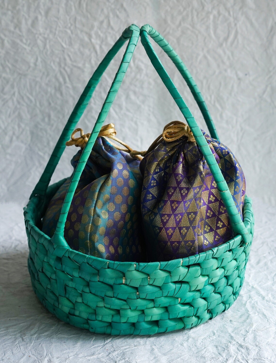 Palm Leaf Woven Handcrafted Multi Use Storage Basket