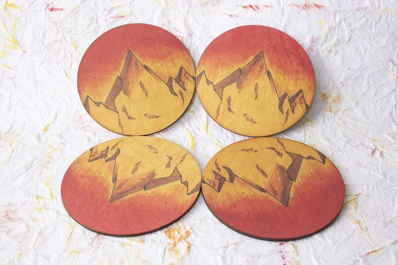 Wooden Customized Coaster (S/4)