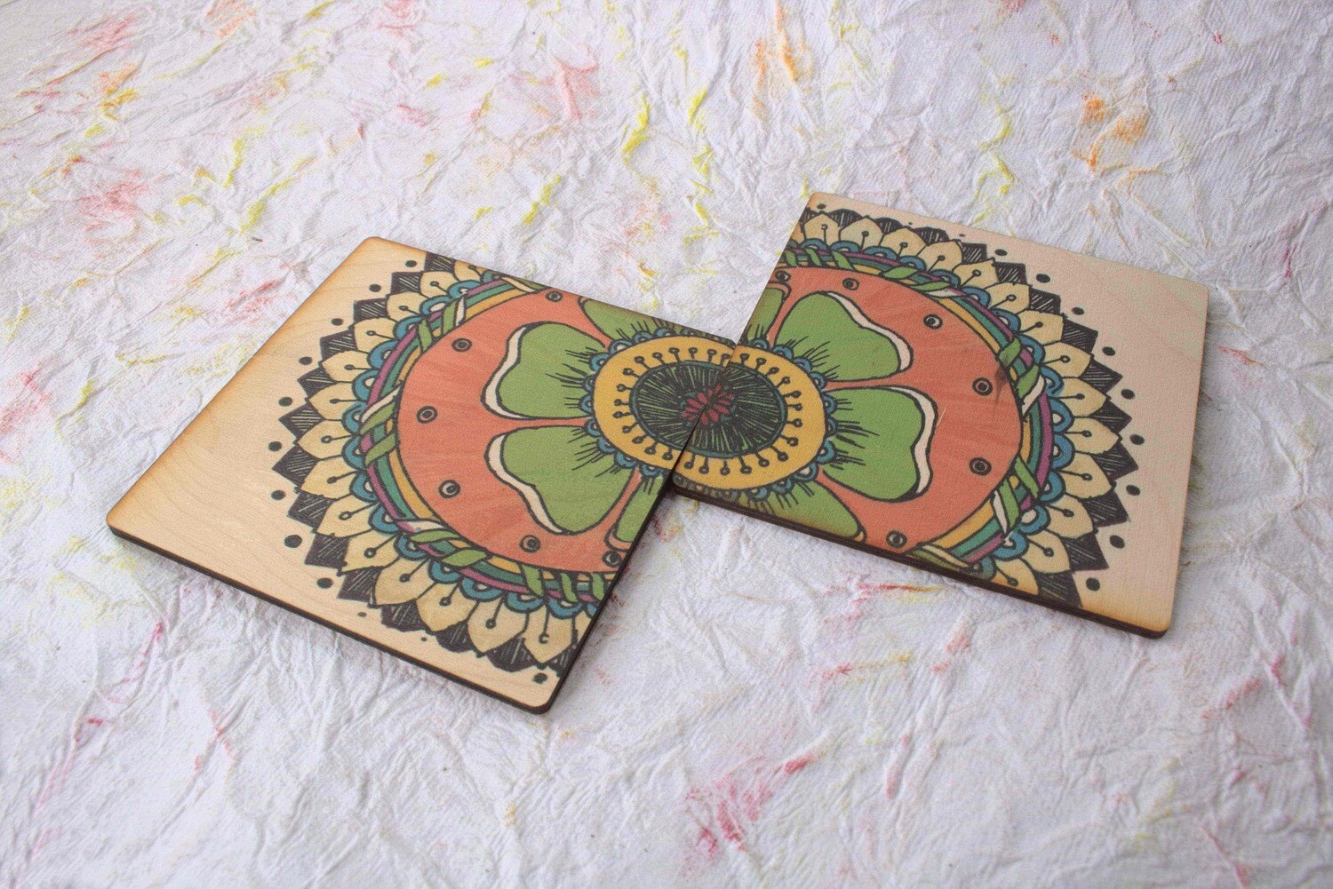 Wooden Printed Coasters (S/2)