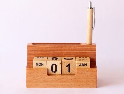 Wooden Calendar Block Organizer