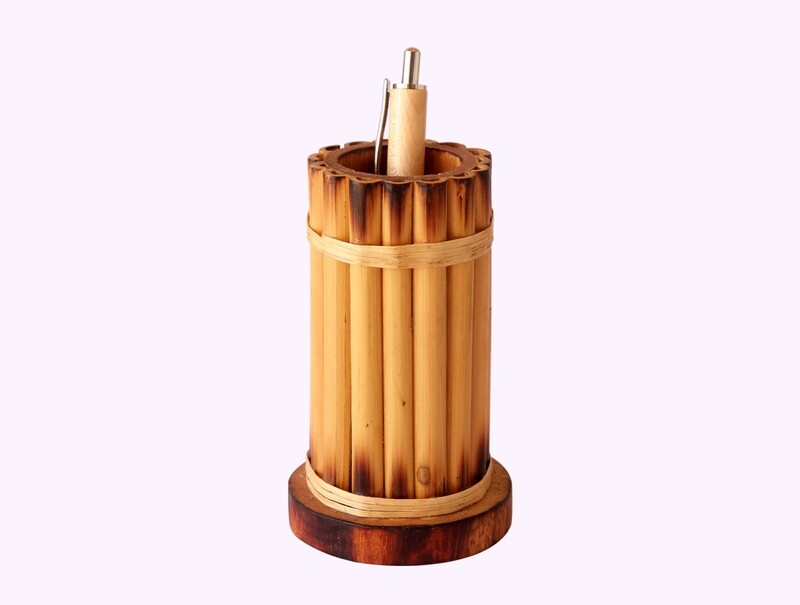 Bamboo pen stand