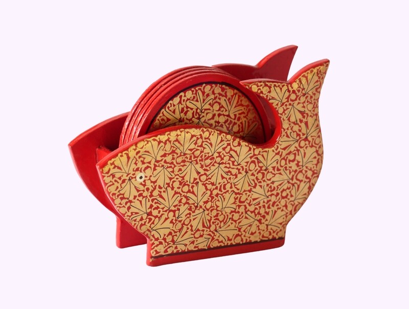 Fish-cut kashmiri coasters