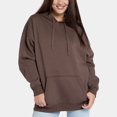 Women Brown Hooded Sweatshirt