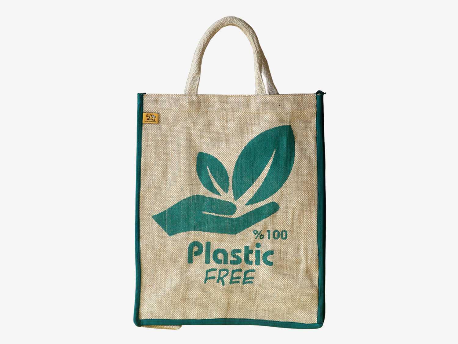 Printed Plastic free Jute Tote bag