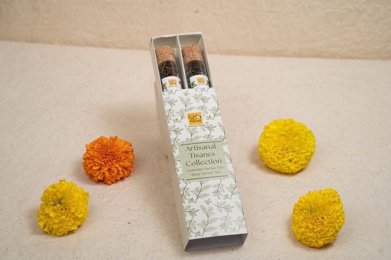 Artisanal Herbal Tea in Glass Test Tube Artisanal Herbal Tea in Glass Test Tube