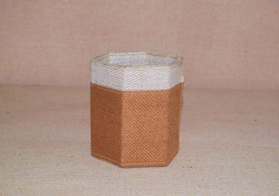 Hexagon Jute Pen Stand Hexagon Jute Pen Stand