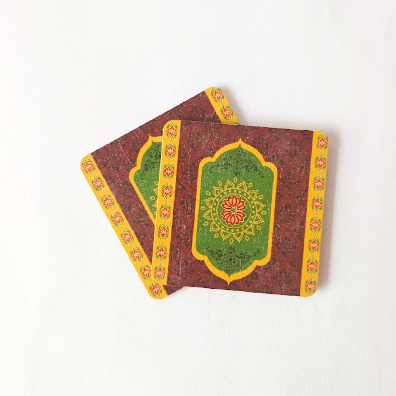 Decorative Magnet & Coaster – Dual-Use with Ethnic Pattern Design Decorative Magnet & Coaster – Dual-Use with Ethnic Pattern Design
