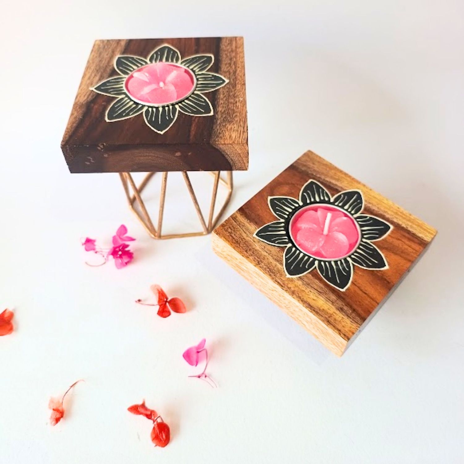 Elegant Wooden Candle Holder – Handcrafted for Warmth & Style