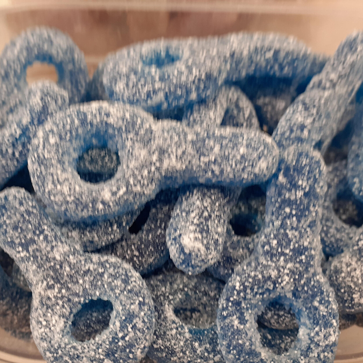 zure blauwe tutters - per 50 gram