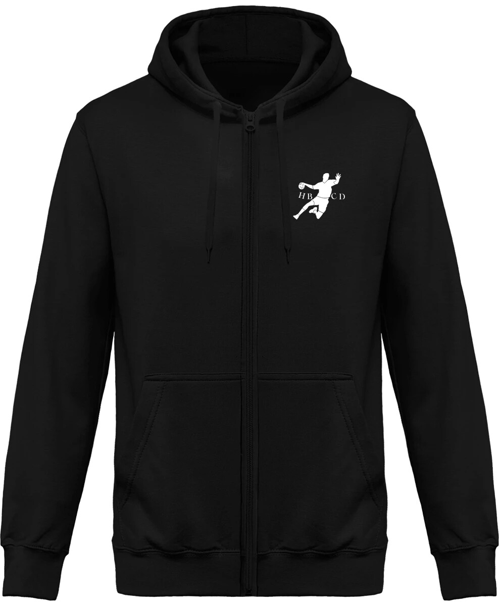 SWEAT A CAPUCHE ZIP HCBD, Couleur: Noir