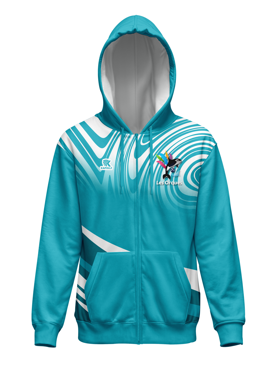 Sweat à capuche zippé  "LES ORQUES" Sweat à capuche zippé  "LES ORQUES"