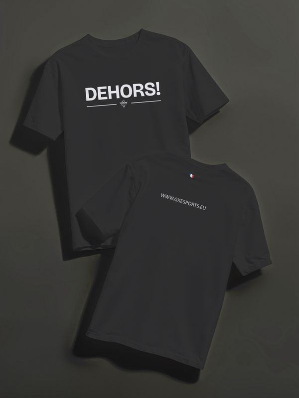 T-SHIRT « DEHORS! » TEAM GX NOIR