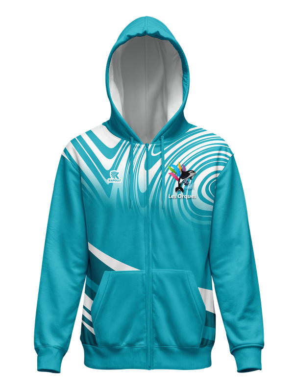 Sweat à capuche zippé  "LES ORQUES"