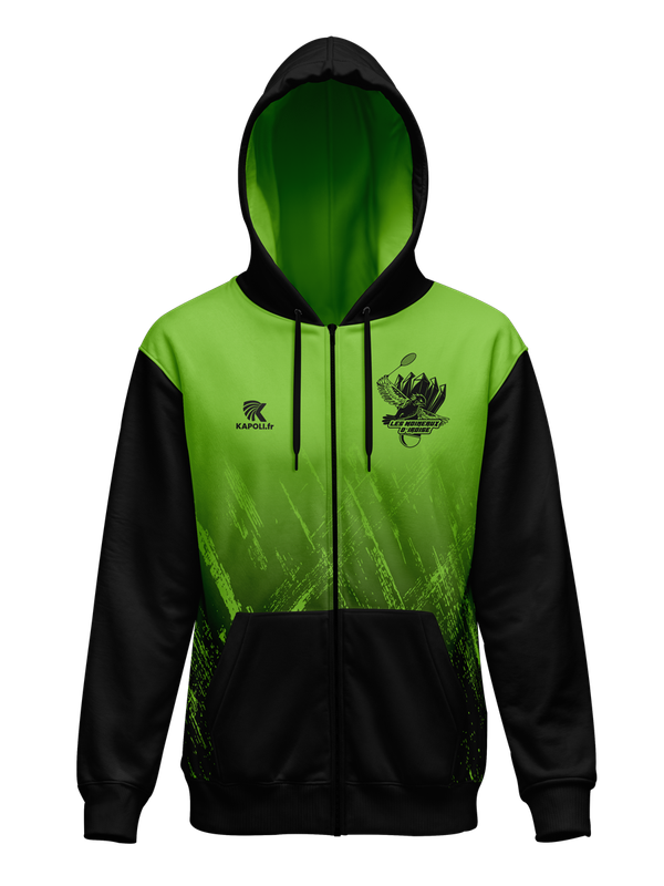 Sweat à capuche zippé sublimé LES MOINEAUX D'IROISE