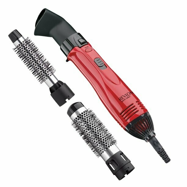 Revlon Perfect Heat Ceramic Hot Air Brush Kit, Red with 3 Attachments