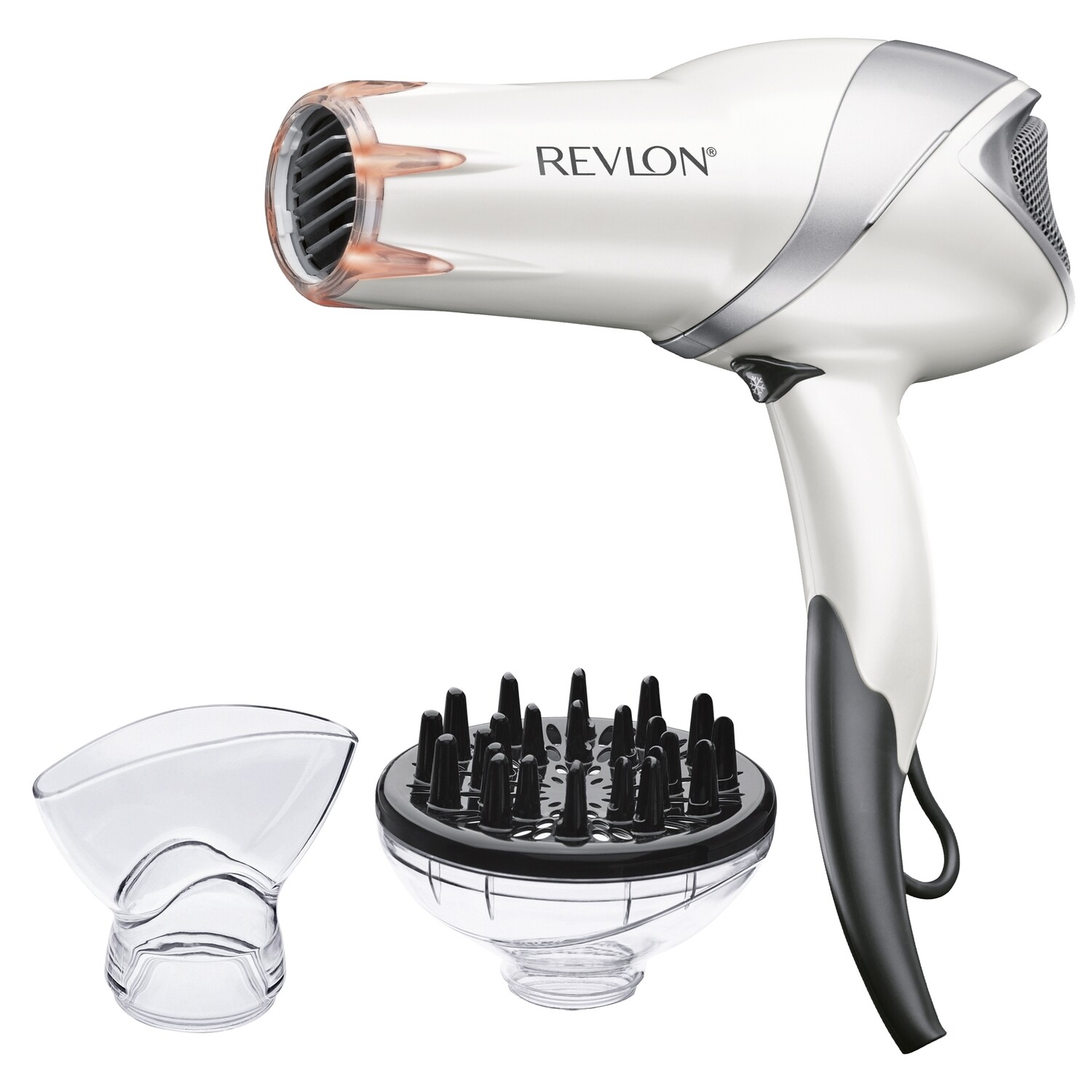 Revlon Pro Collection Infrared Hair Dryer, Pearl with Concentrator and Diffuser.