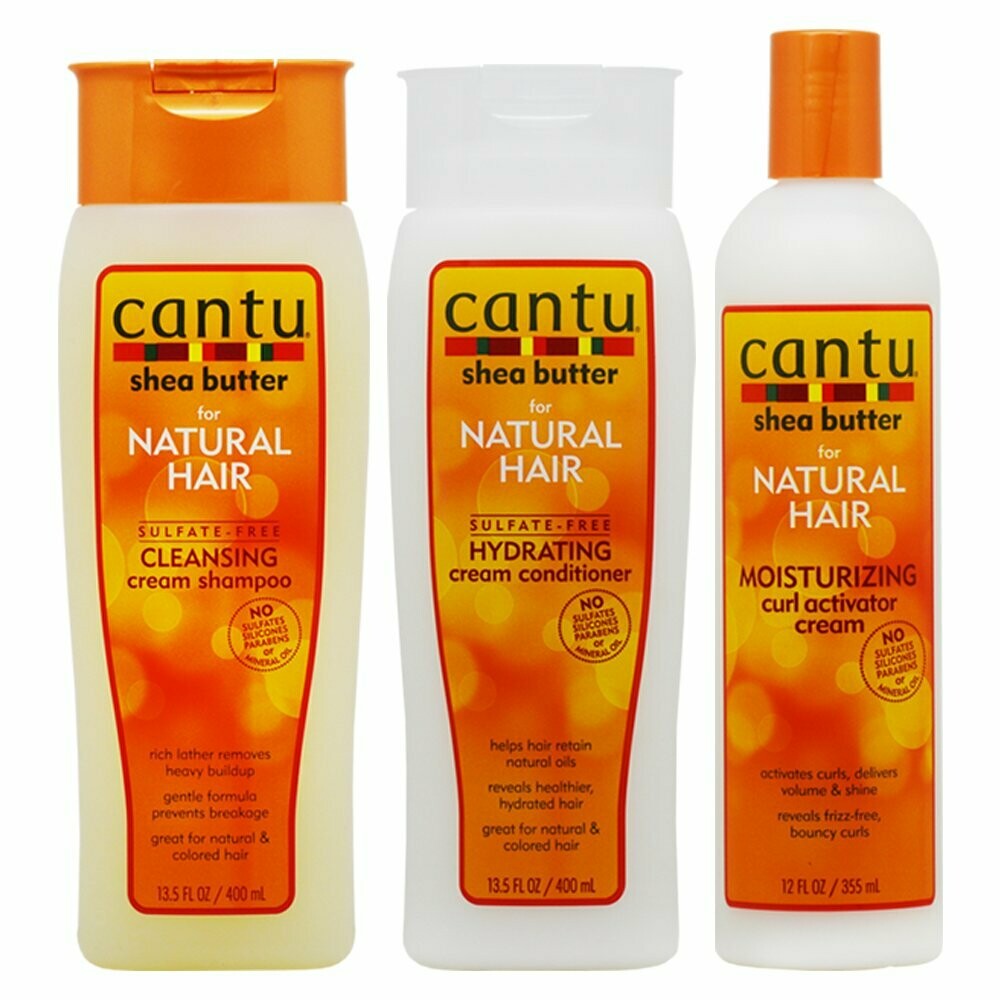 Cantu Shea Butter Shampoo + Hydrating Conditioner + Curl Activator Cream&quot;SET&quot; for Natural Hair