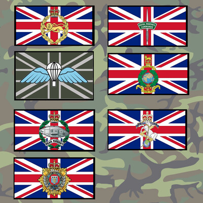 Union flag with regt badge
