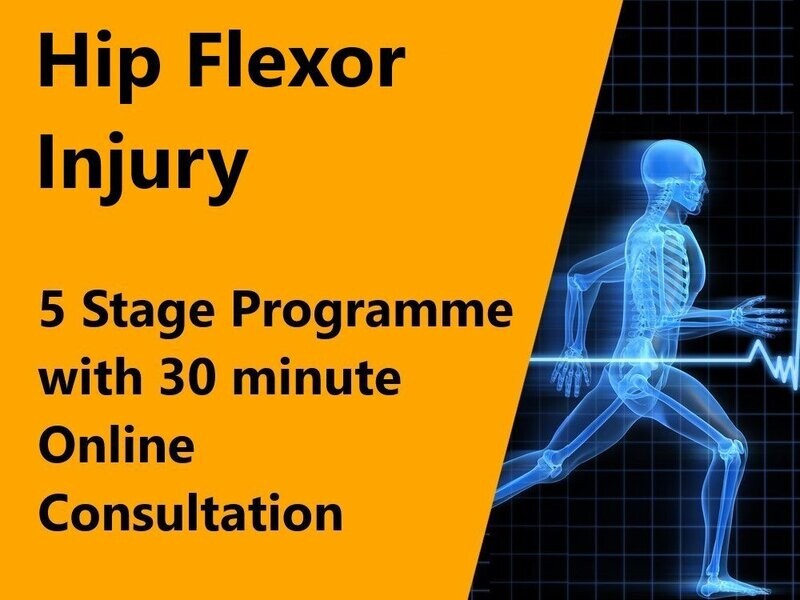 Hip Flexor Injury 5 Stage Programme with 30 minute online consultation