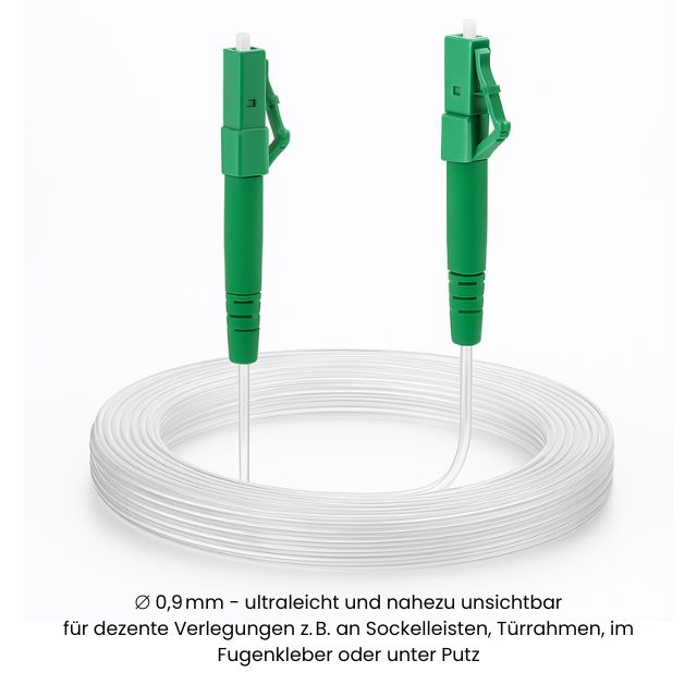 1m-30m LC/APC-LC/APC transparent Simplex OS2 Glasfaser Kabel