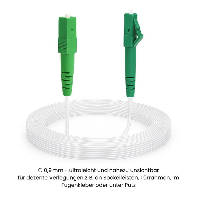 1m-30m LC/APC-SC/APC transparent Simplex OS2 Glasfaser Kabel