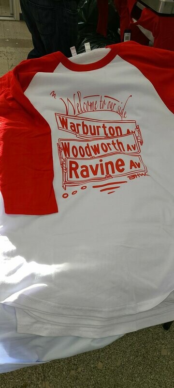 baseball style red on white with red sleeves