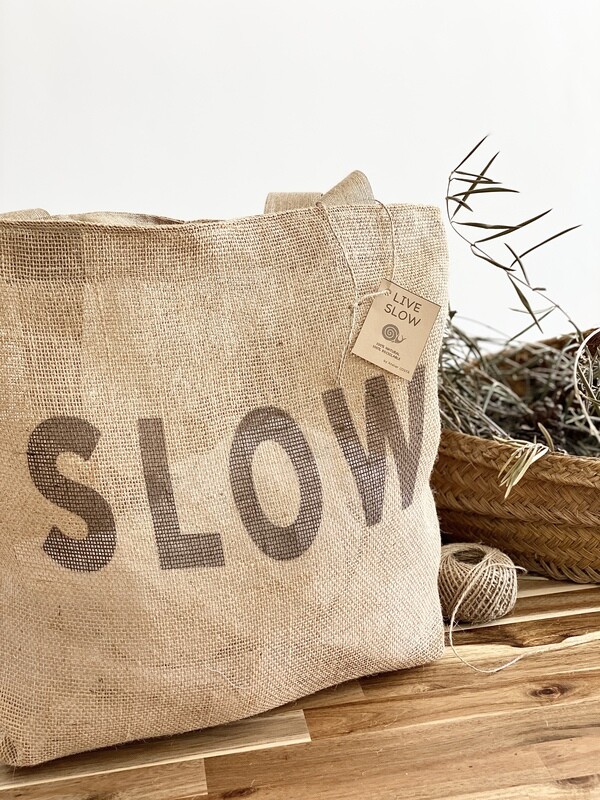 Jute mesh bag "Slow"