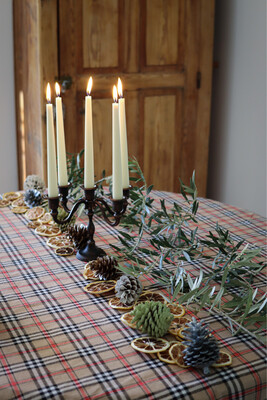 Christmas tablecloths - Checkered beige