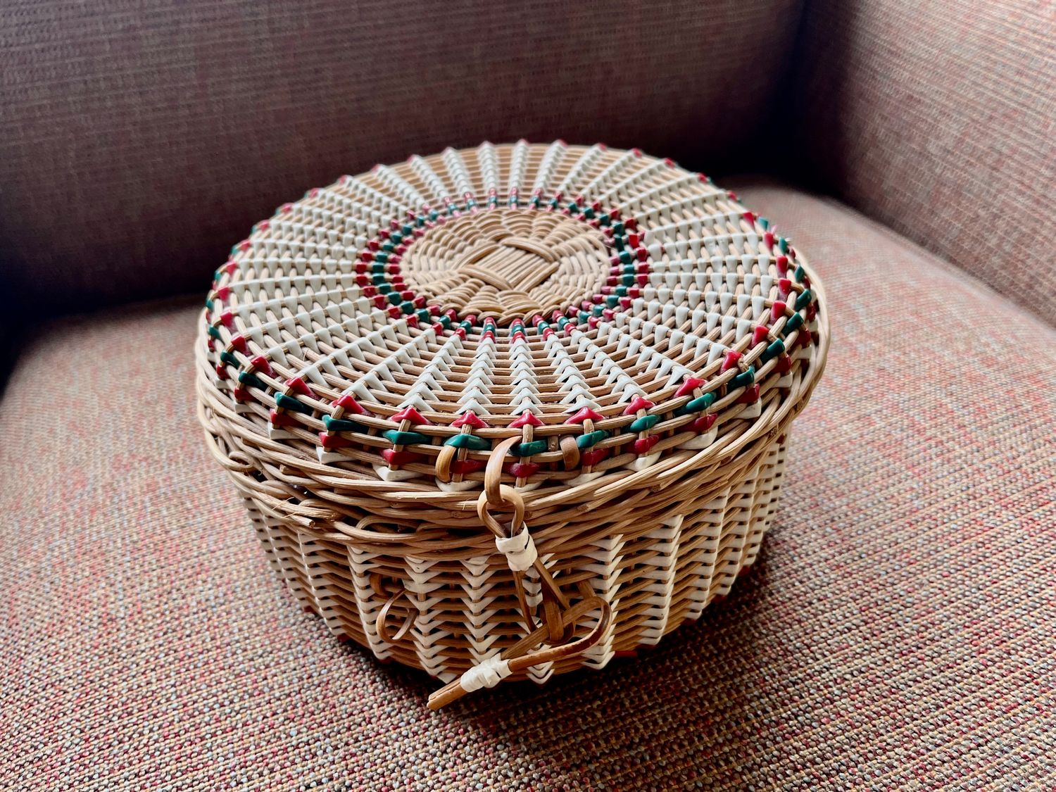 JUST REDUCED!!!  Vintage Circular Sewing Basket
