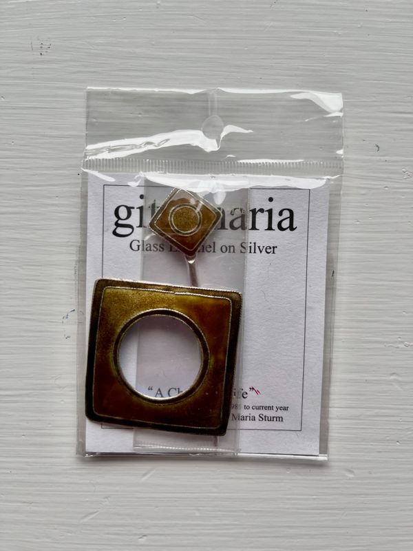 Gita Maria Glass Enamel Silver Shawl Pin