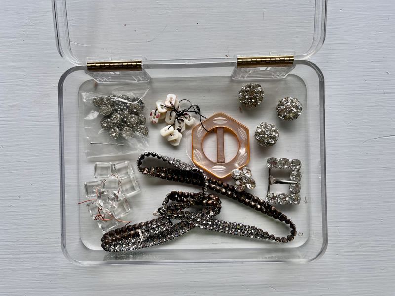 Vintage Box of Rhinestones