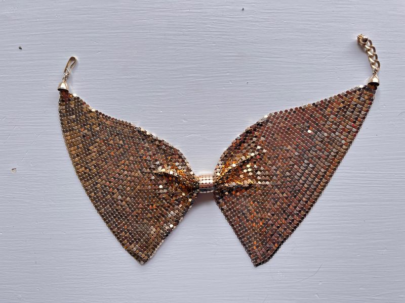 Vintage: &quot;Whiting &amp; Davis Type&quot; Gold Mesh Necklace